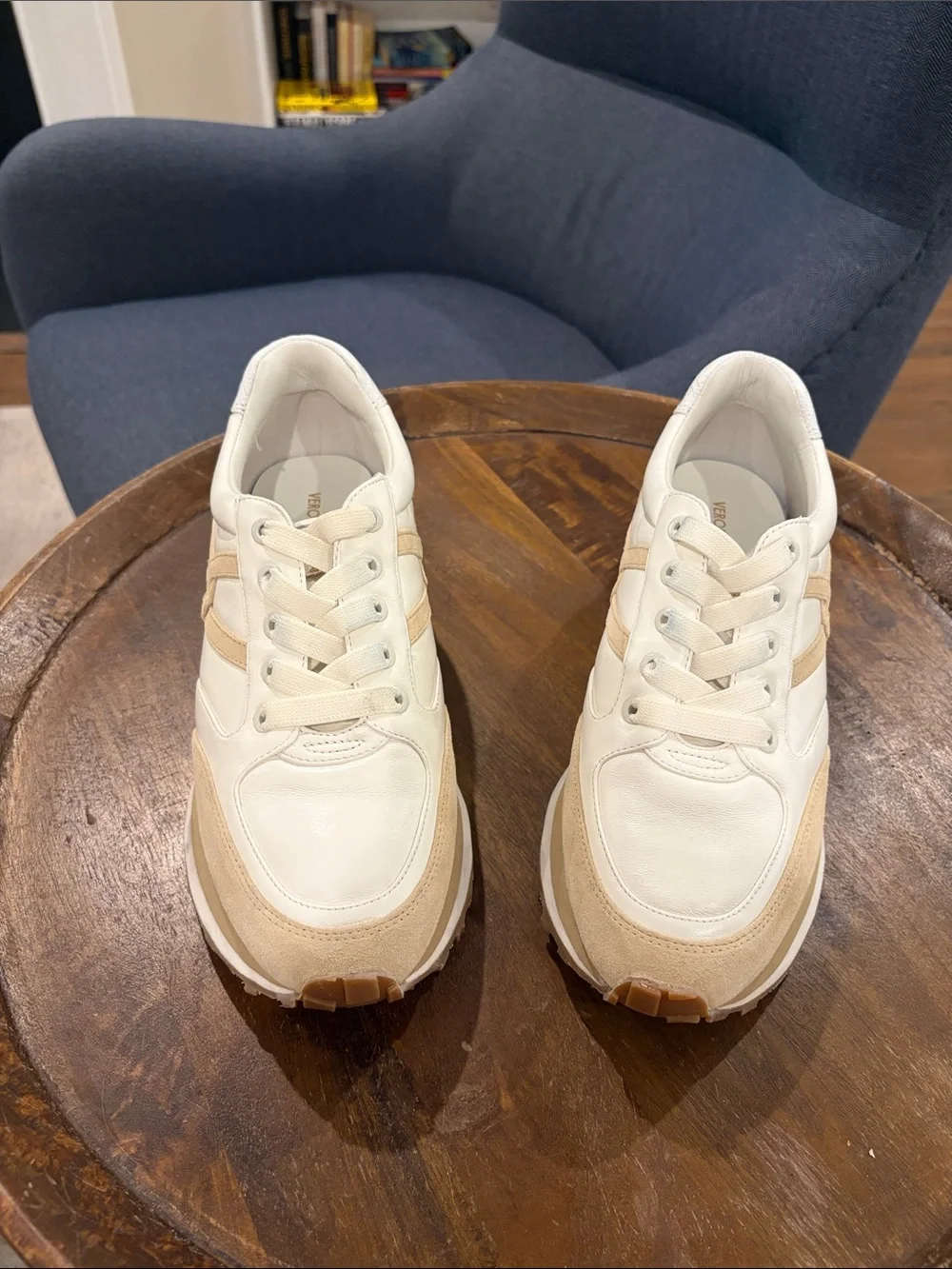 Veronica Beard White and Beige Women's Sneakers